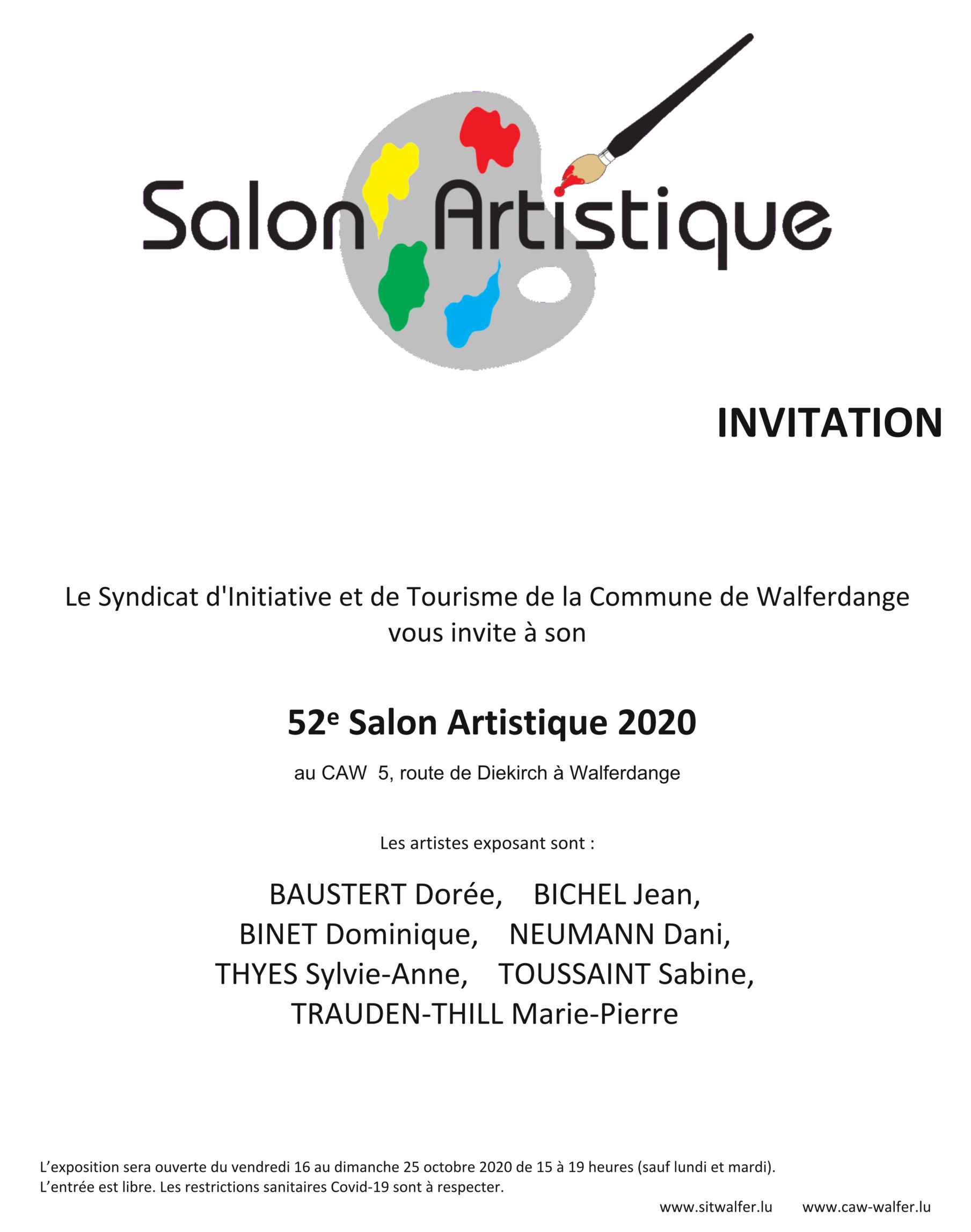 Affiche d'invitation au 52e Salon Artistique de Walferdange