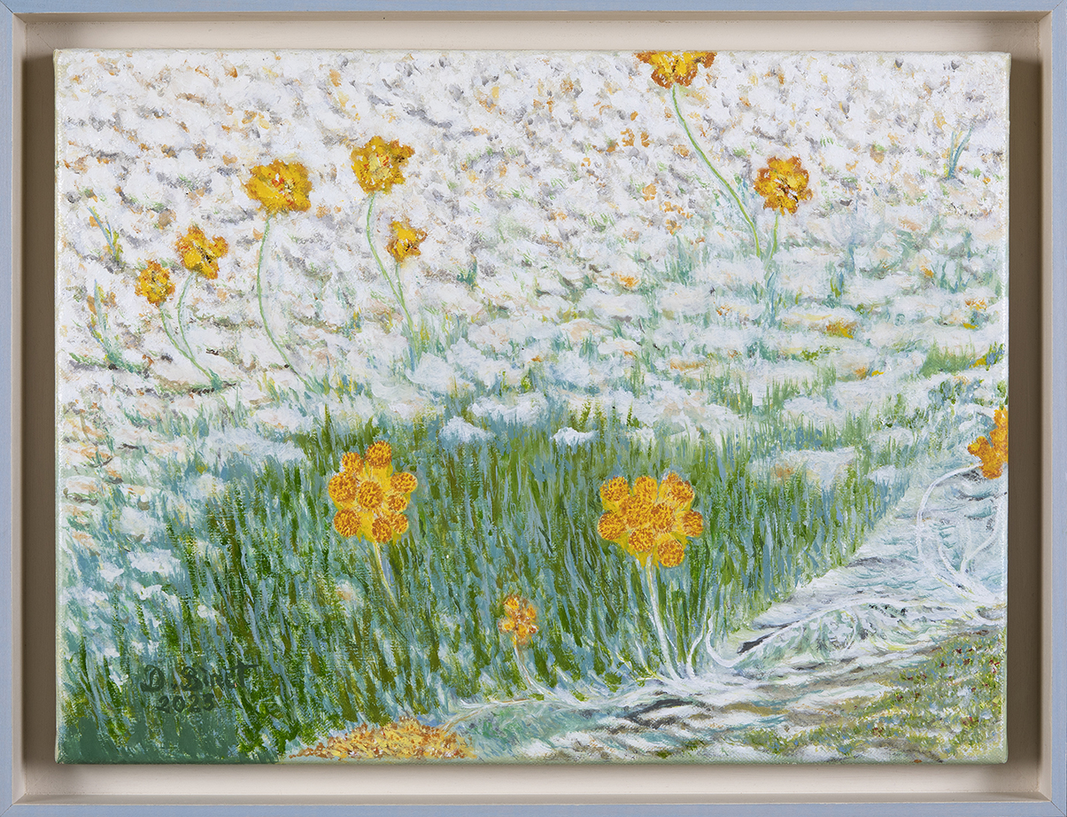 Vue captivante de la cinéraire maritime et des îles du Frioul, capturée dans ce tableau vivant et coloré.