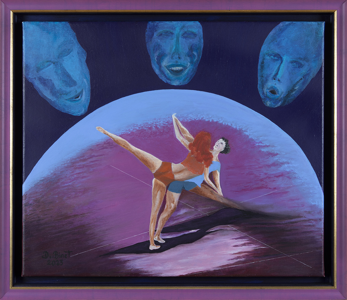 Tableau de danse « La danse créatrice d’émotions », montrant des danseurs en prestation, fusion de sensualité et force.